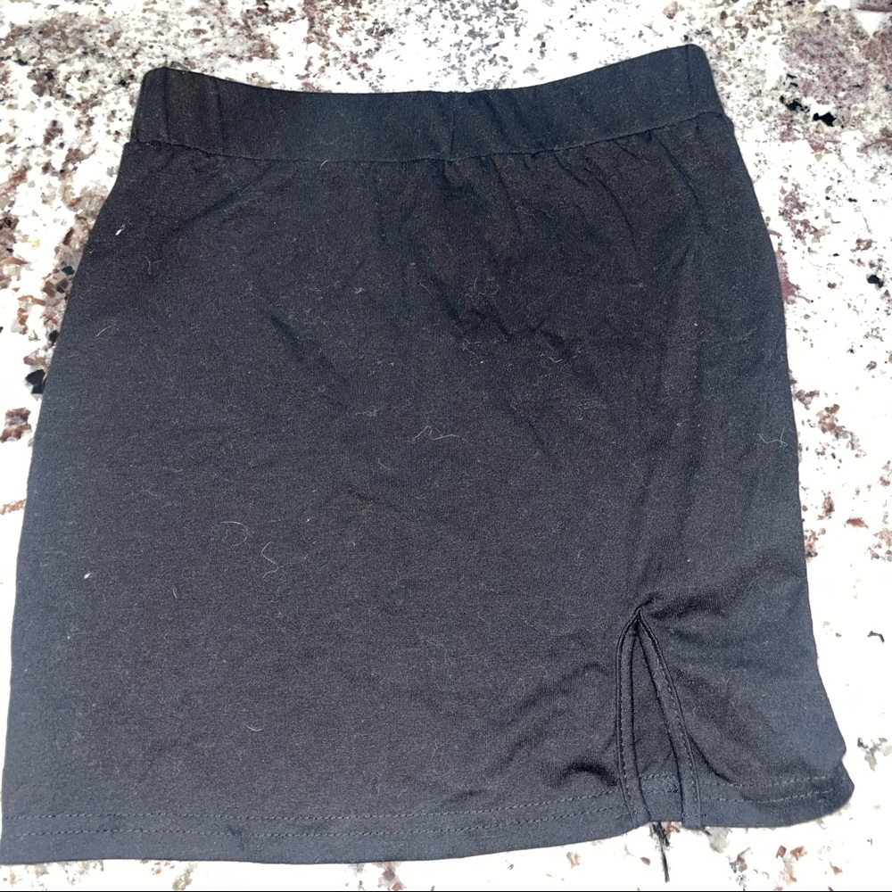 Shein black mini skirt with slit